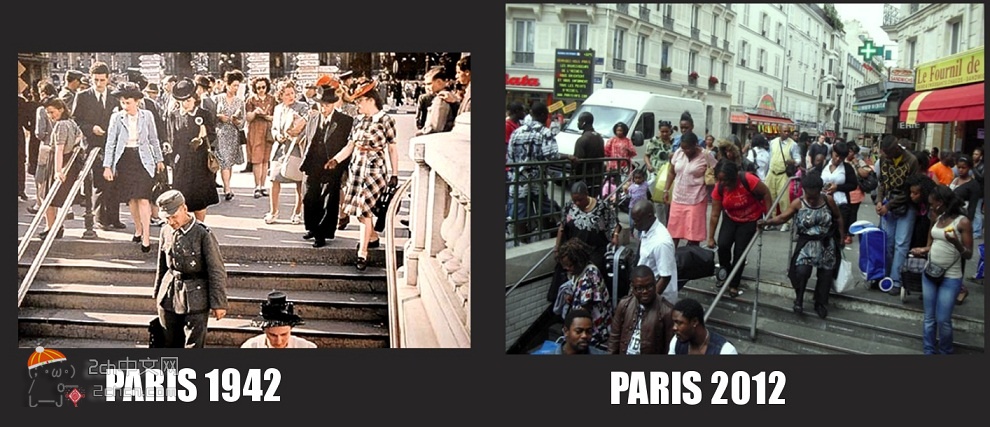 2ch：1942年的法国巴黎和2012年的法国巴黎
