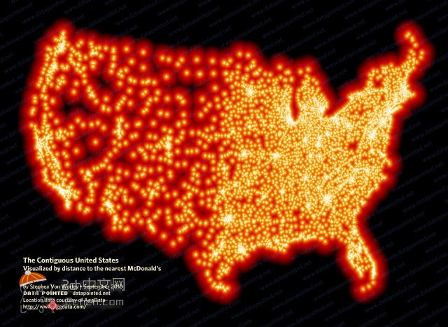 2ch：看看美国麦当劳的店铺数地图