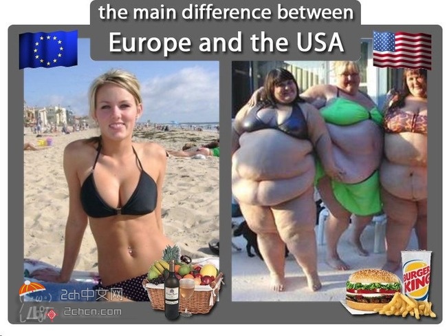 2ch：这就是美国女人和欧洲女人的区别