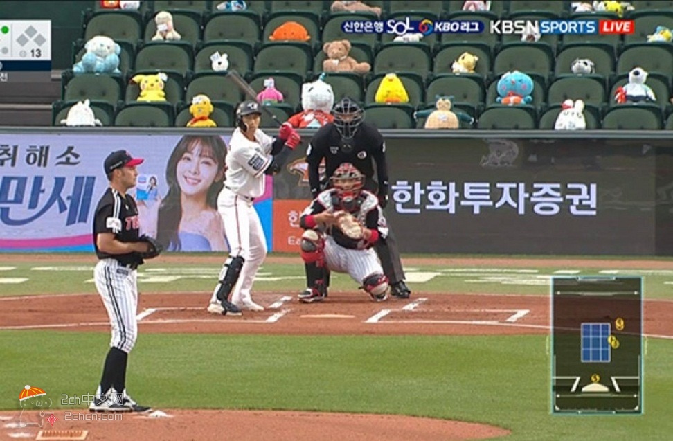 2ch：【悲报】韩国职业棒球比赛上的玩偶越来越多了