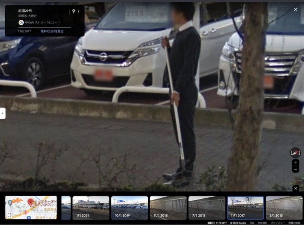 2ch：日本最大二手车公司BIGMOTOR店铺门前树木接连枯死，店员的谜之行为被谷歌街景拍下